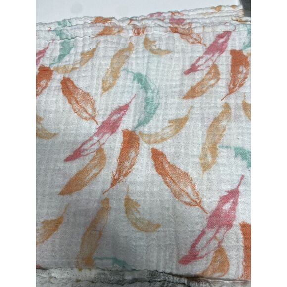 Aden + Anais Swaddle Blanket Muslin Cotton Feathers Pink Blue Orange Multi Color - Picture 1 of 7